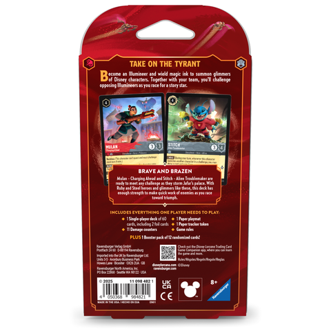 lorcana stitch starter deck DISNEY - - MULAN & - RUBY & STEEL (ENGLISH) transforming it into his menacing fortress Lorcana Set 3 - "Into
