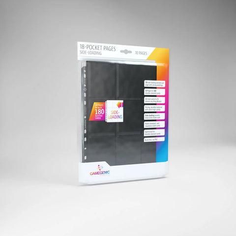 Gamegenic - 18-pocket Sideloading Pages (10-pack): Black