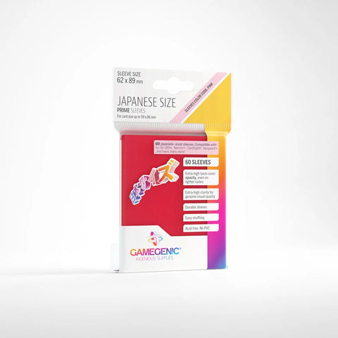 Gamegenic - Prime 60 Japanese-Size Sleeve Range: Red