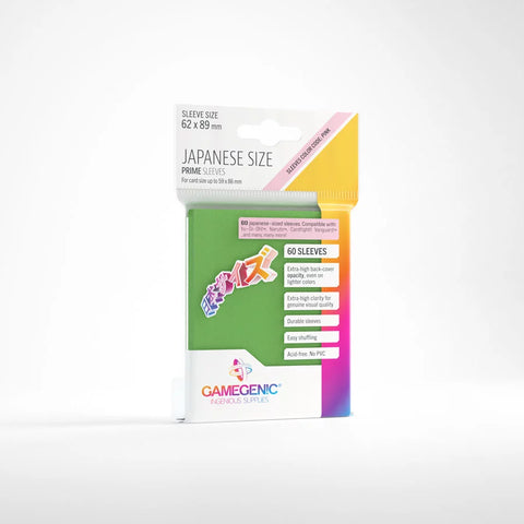 Gamegenic - Prime 60 Japanese-Size Sleeve Range: Green