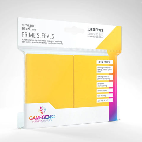Gamegenic - Prime 100 Standard-Size Sleeve Range: Yellow