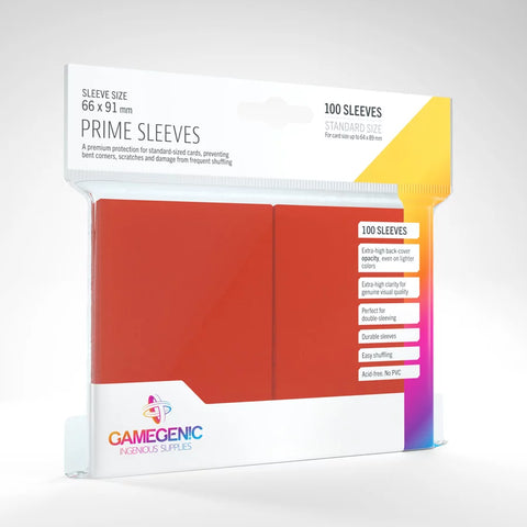 Gamegenic - Prime 100 Standard-Size Sleeve Range: Red