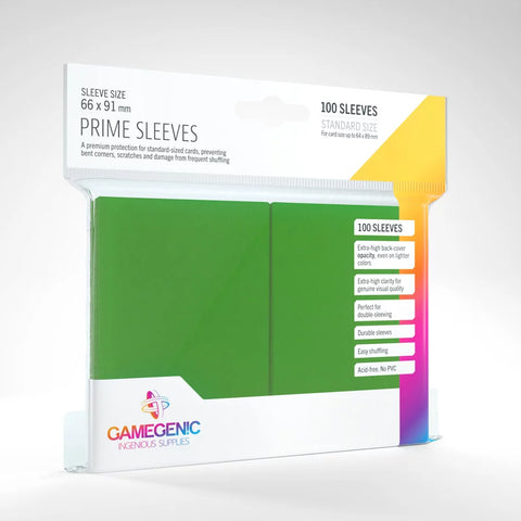 Gamegenic - Prime 100 Standard-Size Sleeve Range: Green
