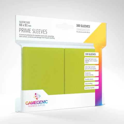 Gamegenic - Prime 100 Standard-Size Sleeve Range: Lime