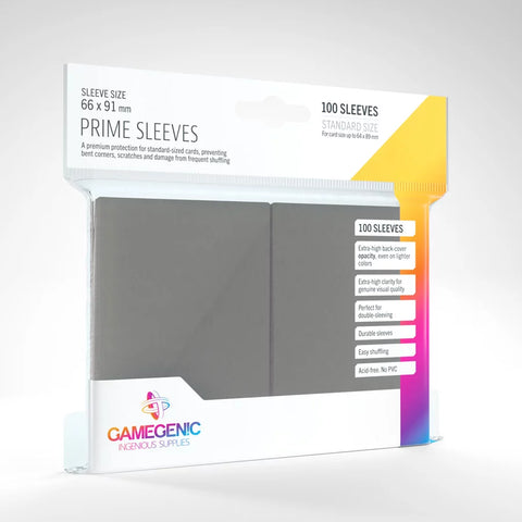 Gamegenic - Prime 100 Standard-Size Sleeve Range: Dark Grey