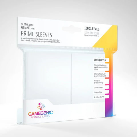 Gamegenic - Prime 100 Standard-Size Sleeve Range: White