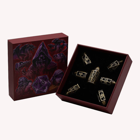 Let's Play Games - Dice Set: Metal RPG - Bullet: Gold