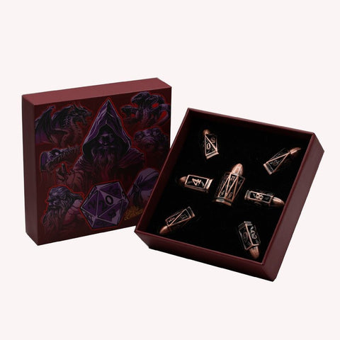 Let's Play Games - Dice Set: Metal RPG - Bullet: Copper