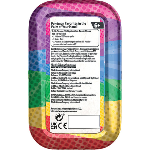 Pokemon TCG [ME2.5] Ascended Heroes: Mini Tin [LIMIT 3 PER CUSTOMER]
