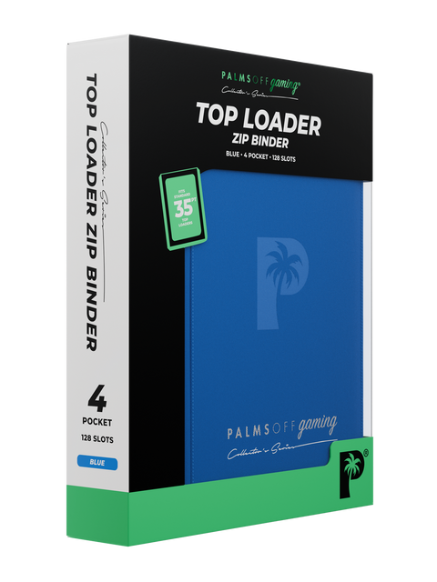 Palms Off Gaming - Collectors Series Top Loader Zip Binder: 4 Pocket - Blue