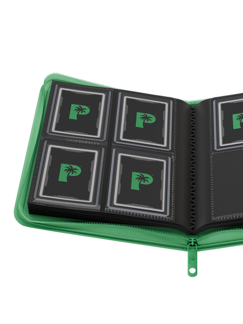 Palms Off Gaming - Collectors Series Top Loader Zip Binder: 4 Pocket - Green