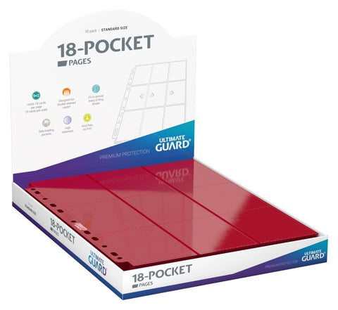 Ultimate Guard - Binder Pages: 18-Pocket Side-Loading - Red (50-Pack)