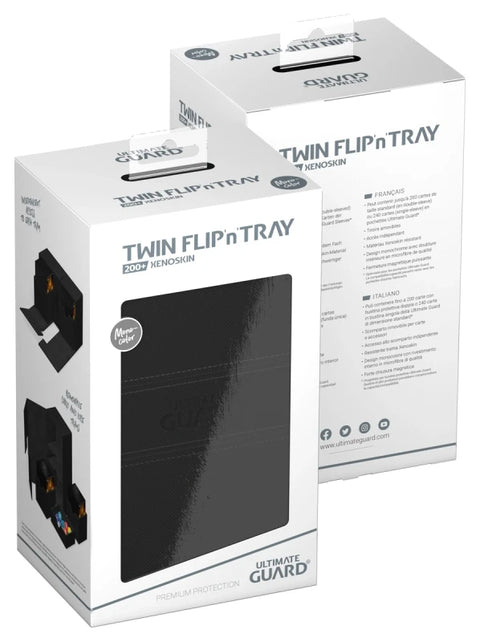 Ultimate Guard - XenoSkin Monocolor Twin FlipnTray 200+: Black