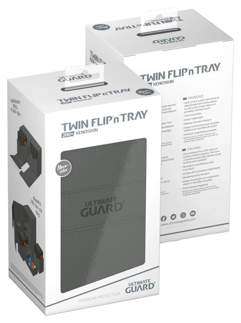 Ultimate Guard - XenoSkin Monocolor Twin FlipnTray 200+: Grey
