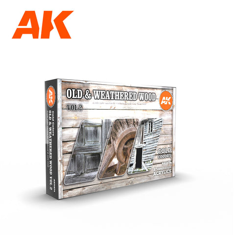 AK Interactive - Gen 3 Acrylics: Old & Weathered Wood Paint Set Vol 2: Cold Colors