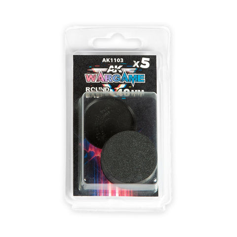 AK Interactive - Wargame Accessories: Round Base 40mm 5-pack