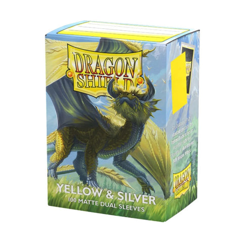 Dragon Shield - Standard Size Sleeves: Matte Dual – Yellow & Silver