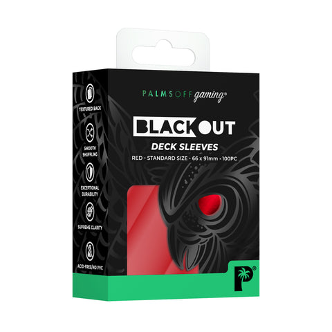 Palms Off Gaming - Blackout Deck Sleeves: Standard - Red (100pc)