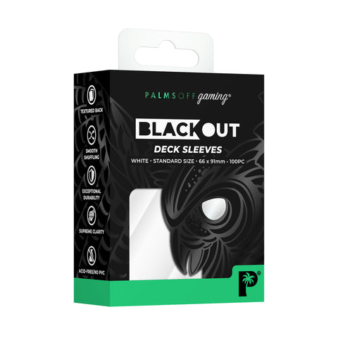 Palms Off Gaming - Blackout Deck Sleeves: Standard - White (100pc)