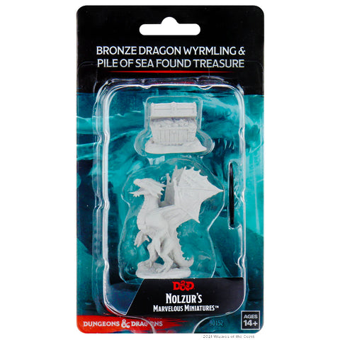 Dungeons & Dragons - Nolzurs Marvelous Miniatures: Bronze Dragon Wyrmling & Pile of Sea Found Treasure
