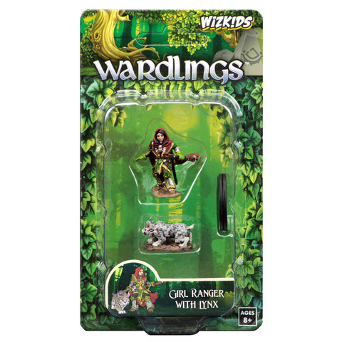 WizKids Wardlings Painted Miniatures: Girl Ranger & Lynx