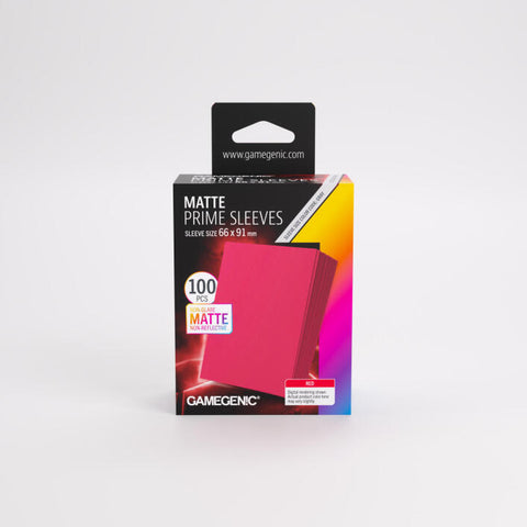 Gamegenic - Matte Prime 100 Standard-Size Sleeve Range: Red
