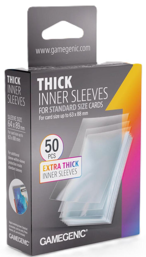 Gamegenic - Standard Size Thick Inner Sleeves (50)