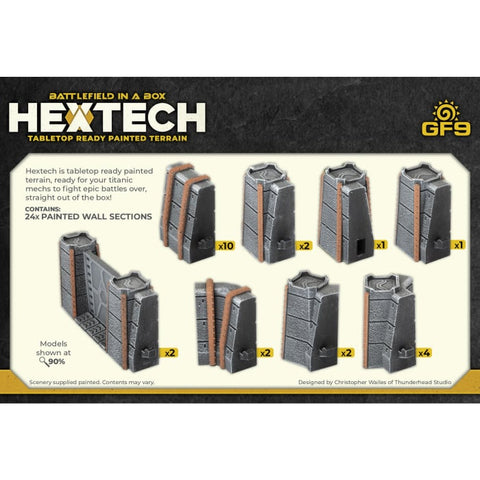 Battlefield in a Box - Hextech: Trinity City - Fortress Walls (Grey)