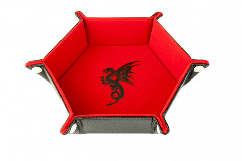 MDG Hexagon Fold Up Dice Tray - Red