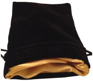 MDG Large Velvet Dice Bag with Black Satin Lining - Black