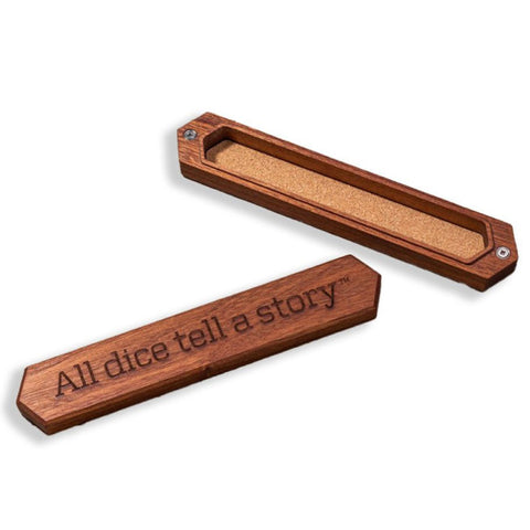 Q Workshop - Wooden Dice Box "All Dice Tell A Story" (Sapelli)