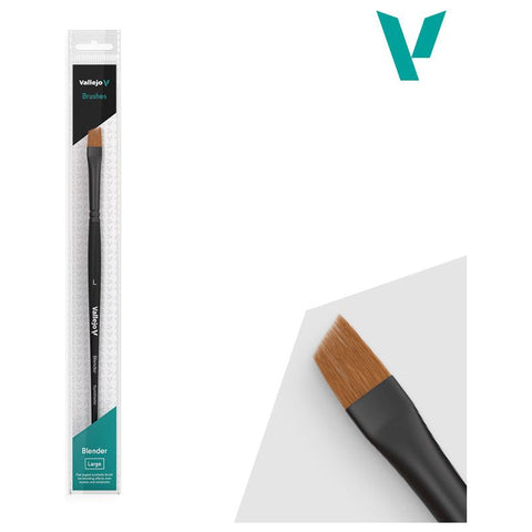 Vallejo Hobby Brushes: Blender Flat Angled Synthetic Brush Large
