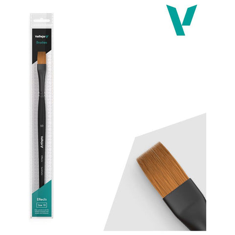 Vallejo Hobby Brushes: Effects Flat Rectangular Synthetic Brush No. 10