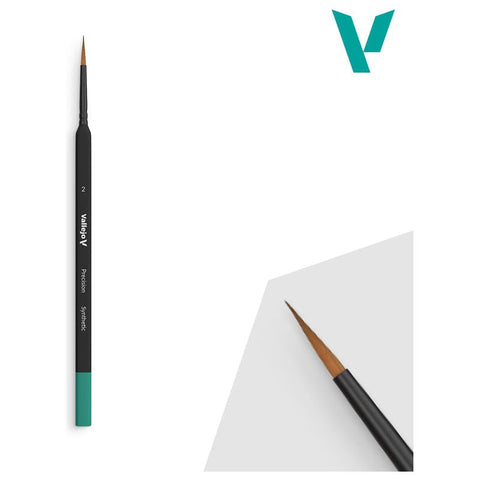 Vallejo Hobby Brushes: Precision Round Synthetic Brush, Triangular Handle No. 2
