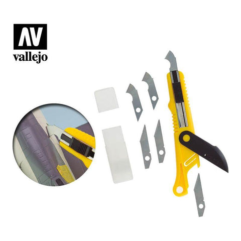 Vallejo Hobby Tools - Plastic Cutter Scriber Tool & 5 Spare Blades