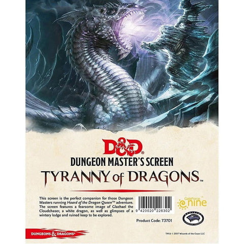 D&D Dm Screen - Tyranny Of Dragons