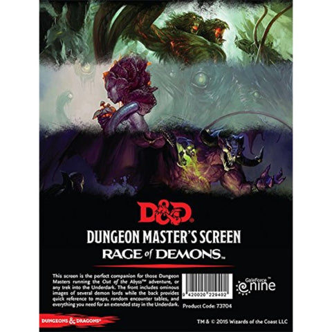 D&D Dm Screen - Rage Of Demons