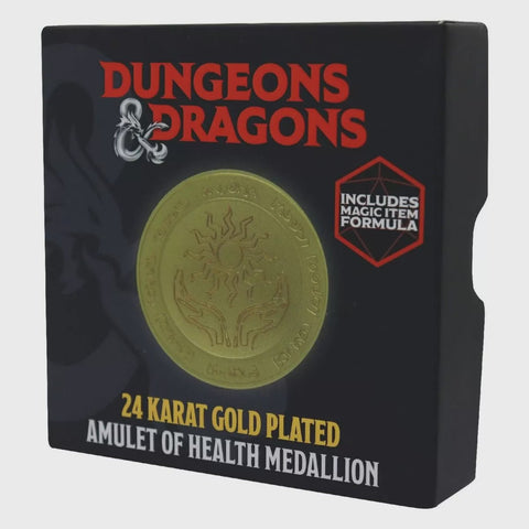 Dungeons And Dragons - Amulet Of Health Medallion 24k Gold Plated