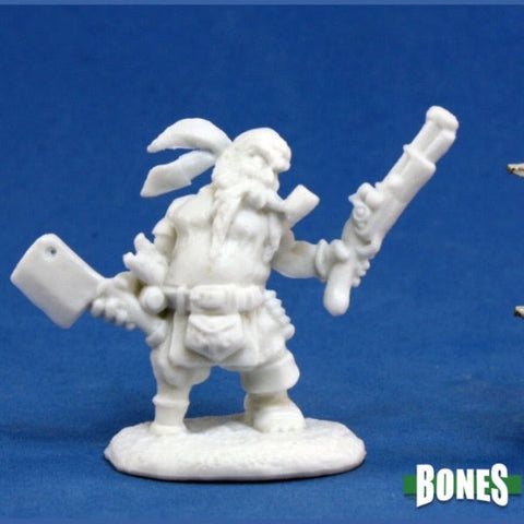 Reaper Miniatures - Bones: Gruff Grimecleaver Dwarf Pirate